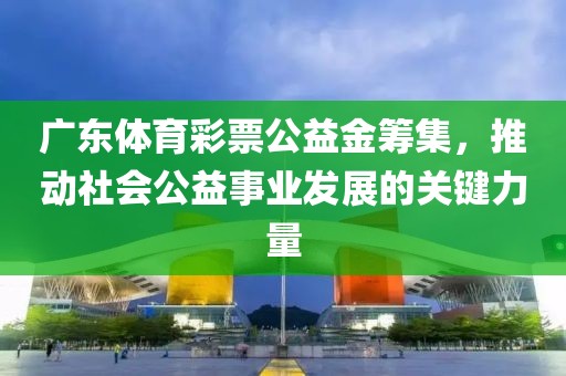 广东体育彩票公益金筹集，推动社会公益事业发展的关键力量