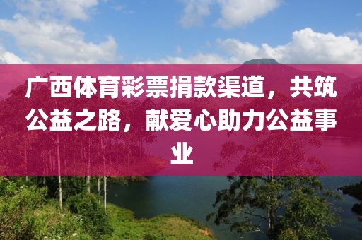 广西体育彩票捐款渠道，共筑公益之路，献爱心助力公益事业